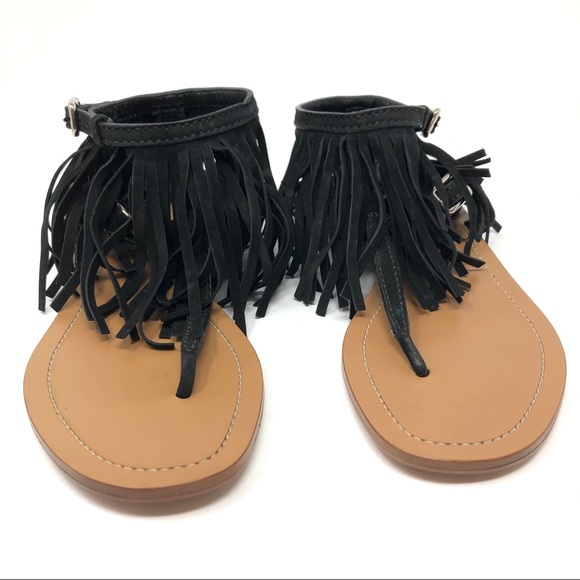 PRADA black suede fringe thong sandals, size 38, NWT - Picture 4 of 14
